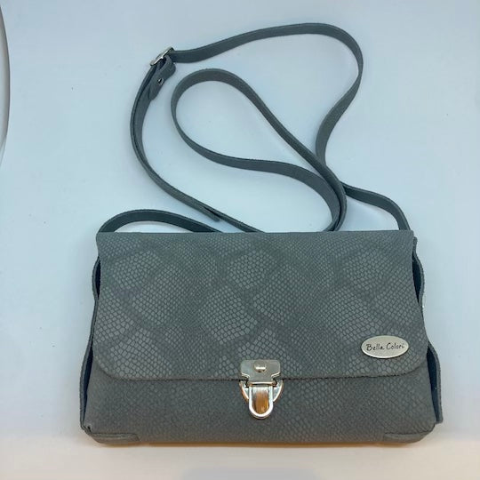 BELLA COLORI Colourful leather bag Grey don't be a snake