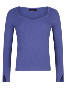 YDENCE Knitted Top Chiara Violet Blue