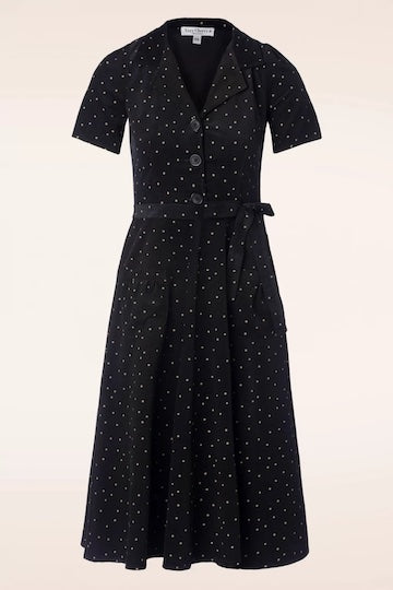 VERY CHERRY Revers Dress Corduroy Dots