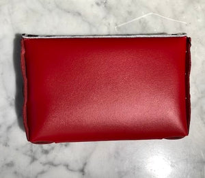 BELLA COLORI Coulerfull leather bag Red with Zebra fur print.