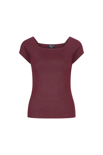 ZILCH Top Short Sleeve Bordeaux