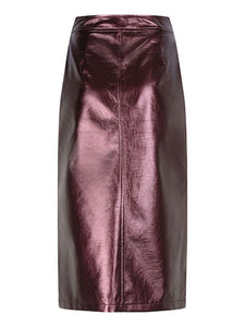 YDENCE Skirt Hazel Metallic Burgundy