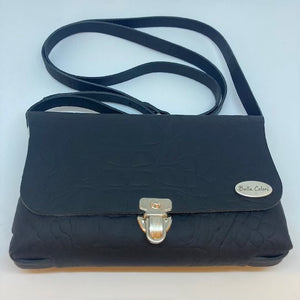 BELLA COLORI Colourful leather bag Black Croco