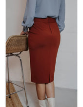 Load image into Gallery viewer, VERY CHERRY Pencil Skirt Cognac
