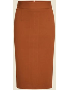 VERY CHERRY Pencil Skirt Cognac