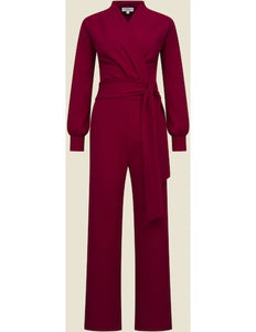 VERY CHERRY Classic Jumpsuit Emmylou Jersey Crepe Red