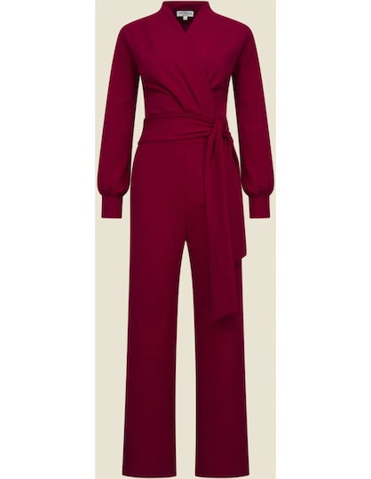 VERY CHERRY Classic Jumpsuit Emmylou Jersey Crepe Red