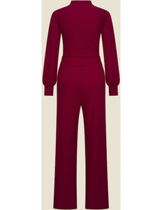 VERY CHERRY Classic Jumpsuit Emmylou Jersey Crepe Red