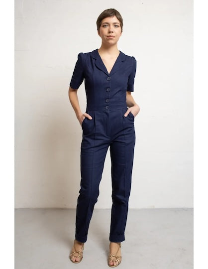 VERY CHERRY Classic Jumpsuit Delfino Dark Denim