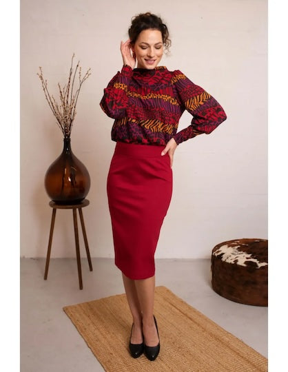 VERY CHERRY Pencil Skirt Red