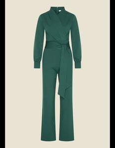 VERY CHERRY Classic Jumpsuit Emmylou Punty Forest Green