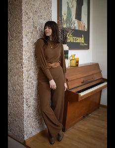 VERY CHERRY Marlene Pants Caramel Gabardine