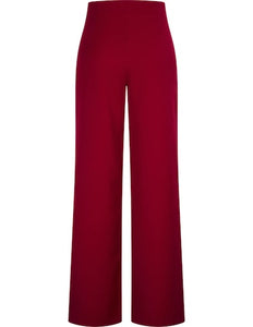 VERY CHERRY Marlene Pants Deep Red Gabardine