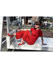 Load image into Gallery viewer, VERY CHERRY Marlene Pants Deep Red Gabardine