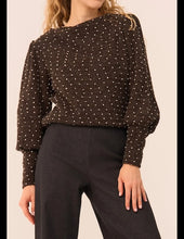 Load image into Gallery viewer, VERY CHERRY Maya Top Anthracite Fantasia Dots